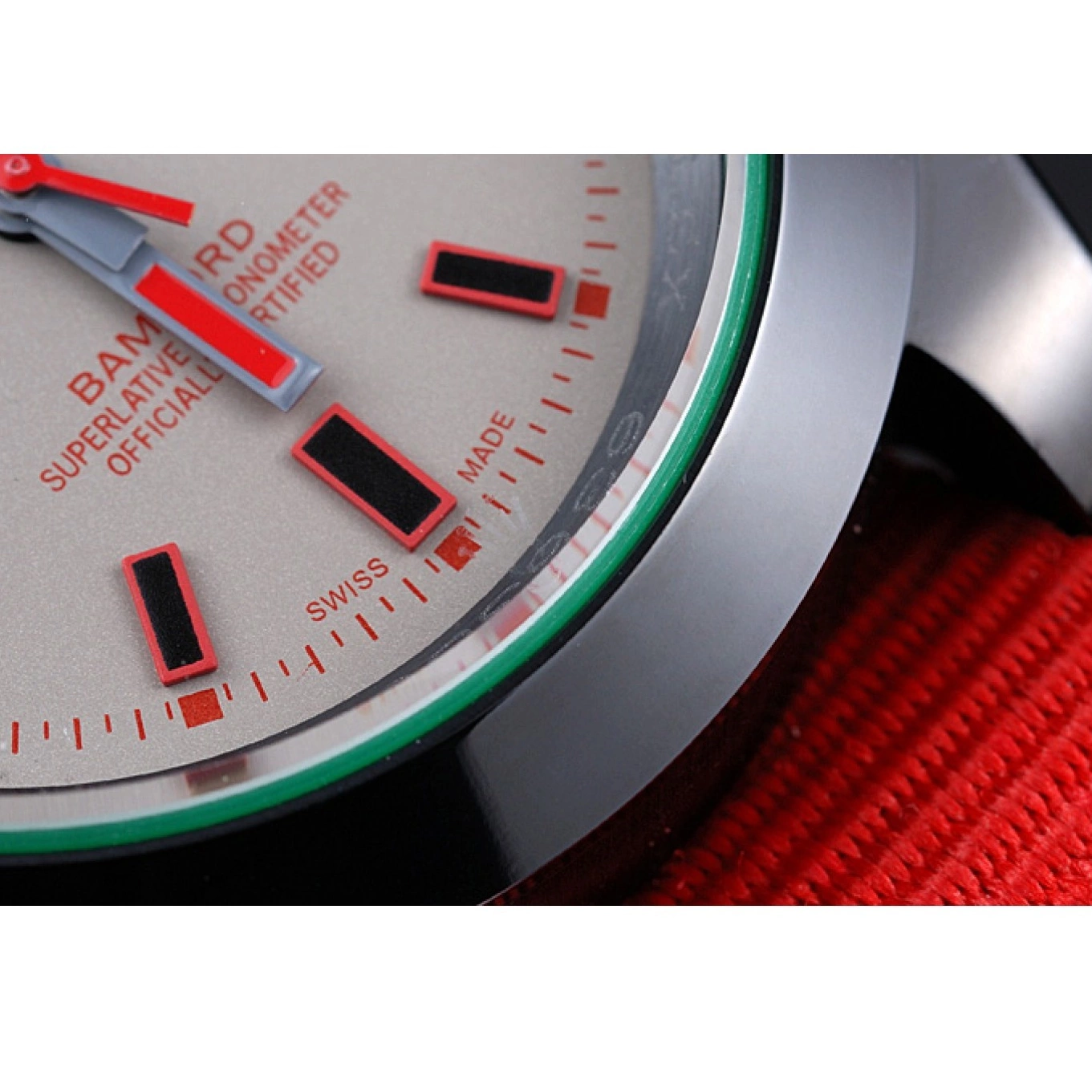 Aaa replica watch Red Milgauss Strap 622002 Bamford Rolex Nylon 0823